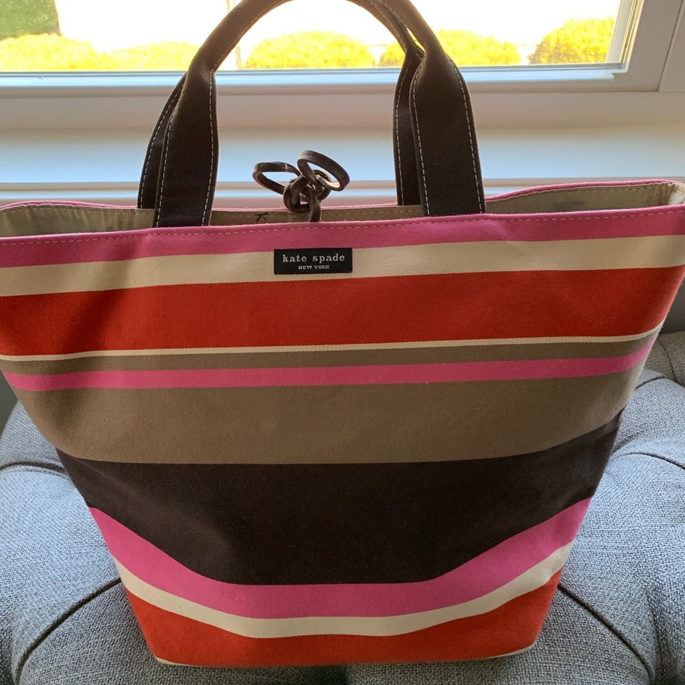 Kate Spade 90’s/Vintage Canvas Striped Tote